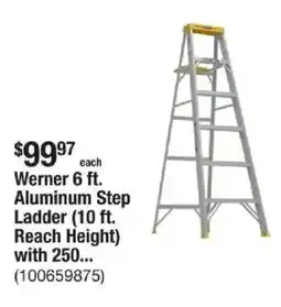 The Home Depot Werner Aluminum Step Ladder (10 ft. Reach Height) with 250... offer