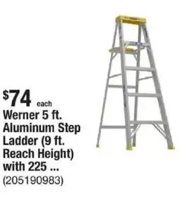 The Home Depot Werner Aluminum Step Ladder (9 ft. Reach Height) with 225 ... offer
