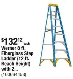 The Home Depot Werner Fiberglass Step Ladder (12 ft. Reach Height) with 2... offer