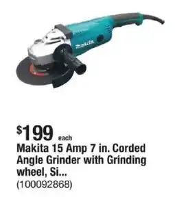 The Home Depot Makita 15 Amp 7 in. Corded Angle Grinder with Grinding wheel, Si... offer