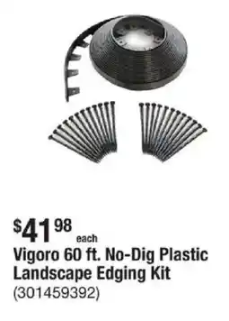 The Home Depot Vigoro No-Dig Plastic Landscape Edging Kit offer