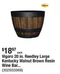 The Home Depot Vigoro Reedley Large Kentucky Walnut Brown Resin wine bar... offer