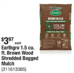 The Home Depot Earthgro 1.5 cu. ft. Brown Wood Shredded Bagged Mulch offer
