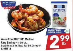 Albertsons Waterfront bistro medium raw shrimp offer