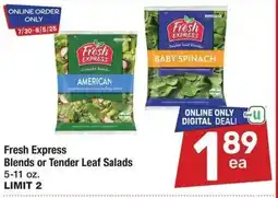 Albertsons Fresh express blends or tender leaf salads offer