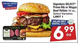 Albertsons Signature SELECT prime rib or wagyu beef patties offer
