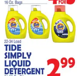 Bravo Supermarkets TIDE SIMPLY LIQUID DETERGENT offer