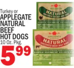 Bravo Supermarkets APPLEGATE NATURAL BEEF HOT DOGS offer