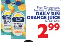 Bravo Supermarkets DAILY SUN ORANGE JUICE offer