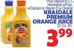 Bravo Supermarkets KRASDALE PREMIUM ORANGE JUICE offer
