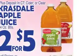 Bravo Supermarkets KRASDALE APPLE JUICE offer
