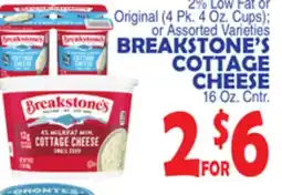 Bravo Supermarkets BREAKSTONE'S COTTAGE CHEESE 16 Oz. Cntr offer