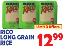 Bravo Supermarkets RICO LONG GRAIN RICE offer