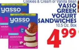 Bravo Supermarkets YASSO GREEK YOGURT SANDWICHES offer