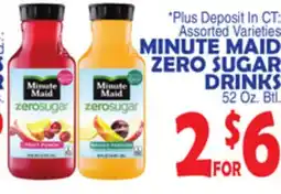 Bravo Supermarkets MINUTE MAID ZERO SUGAR DRINKS offer