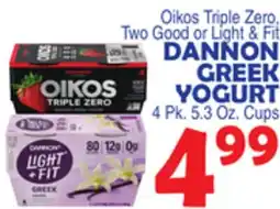 Bravo Supermarkets DANNON GREEK YOGURT offer