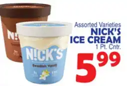 Bravo Supermarkets NICK'S ICE CREAM offer