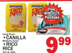 C Town Long Grain Medium Grain •CANILLA •RICO RICE 20 LB. BAG offer