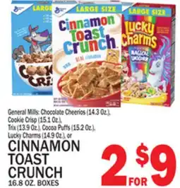 C Town CINNAMON TOAST CRUNCH 16.8 OZ. BOXES offer