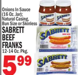 C Town SABRETT BEEF BEEF FRANKS 12-14 Oz. Pkg offer