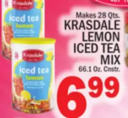 C Town KRASDALE LEMON ICED TEA MIX 66.1 Oz. Cnstr offer