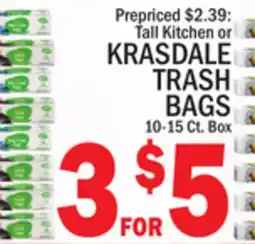 C Town KRASDALE TRASH BAGS offer