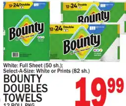 C Town BOUNTY DOUBLES TOWELS 12 ROLL PKG offer