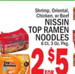 C Town NISSIN TOP RAMEN NOODLES offer
