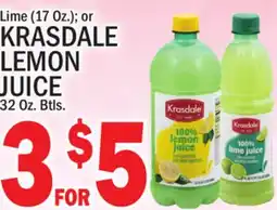 C Town KRASDALE LEMON JUICE 32 Oz. Btls offer