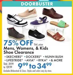 Boscov's Mens, Womens, & Kids Shoe Clearance offer