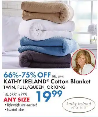 Boscov's KATHY IRELAND Cotton Blanket offer