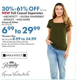 Boscov's Fall Casual Separates offer