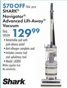 Boscov's SHARK Navigator Advanced Lift-Away Vacuum offer