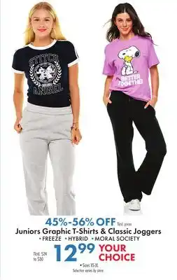 Boscov's Juniors Graphic T-Shirts & Classic Joggers offer