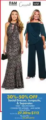 Boscov's Social Dresses, Jumpsuits, & Separates offer