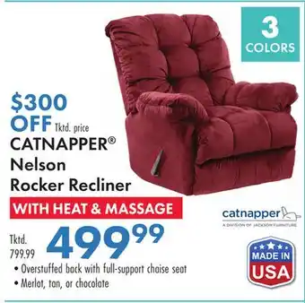 Boscov's CATNAPPER Nelson Rocker Recliner WITH HEAT & MASSAGE offer
