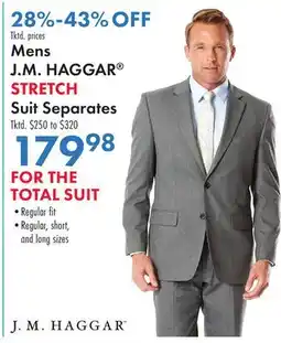 Boscov's Mens J. M. HAGGAR STRETCH Suit Separates offer