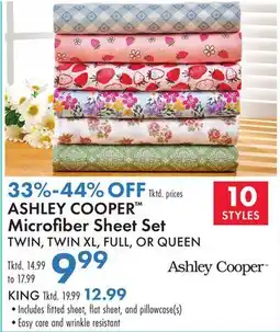 Boscov's ASHLEY COOPER Microfiber Sheet Set offer