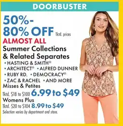 Boscov's ALMOST ALL Summer Collections & Related Separates offer