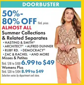 Boscov's ALMOST ALL Summer Collections & Related Separates offer