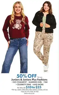 Boscov's Juniors & Juniors Plus Fashion offer