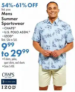 Boscov's Mens Summer Sportswear offer