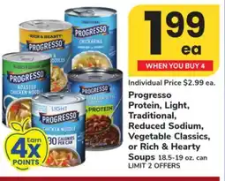 ACME Progresso Protein, Light, Traditional, Reduced Sodium, Vegetable Classics, or Rich & Hearty Soups offer