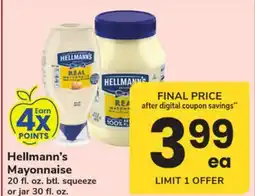 ACME Hellmann's Mayonnaise 20 fl. oz. btl. squeeze or jar 30 fl. oz offer