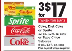 ACME Coke, Diet Coke or Sprite 12-pk., 12 fl. oz. cans or Topo Chico Sabores 8-pk., 12 fl. oz. cans offer