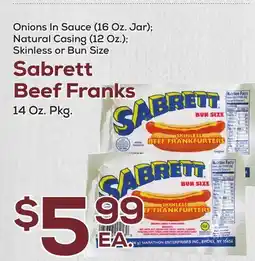 DeCicco & Sons Sabrett Beef Franks 14 Oz. Pkg offer