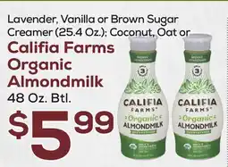 DeCicco & Sons Califia Farms Organic Almondmilk 48 Oz. Btl offer
