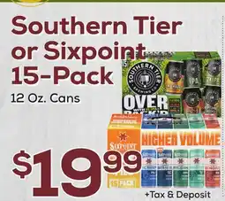 DeCicco & Sons Southern Tier or Sixpoint 15-Pack offer