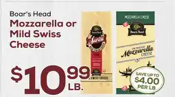 DeCicco & Sons Boar's Head Mozzarella or Mild Swiss Cheese offer
