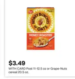 CVS Post 11-12.5 oz or Grape-Nuts cereal 20.5 oz offer